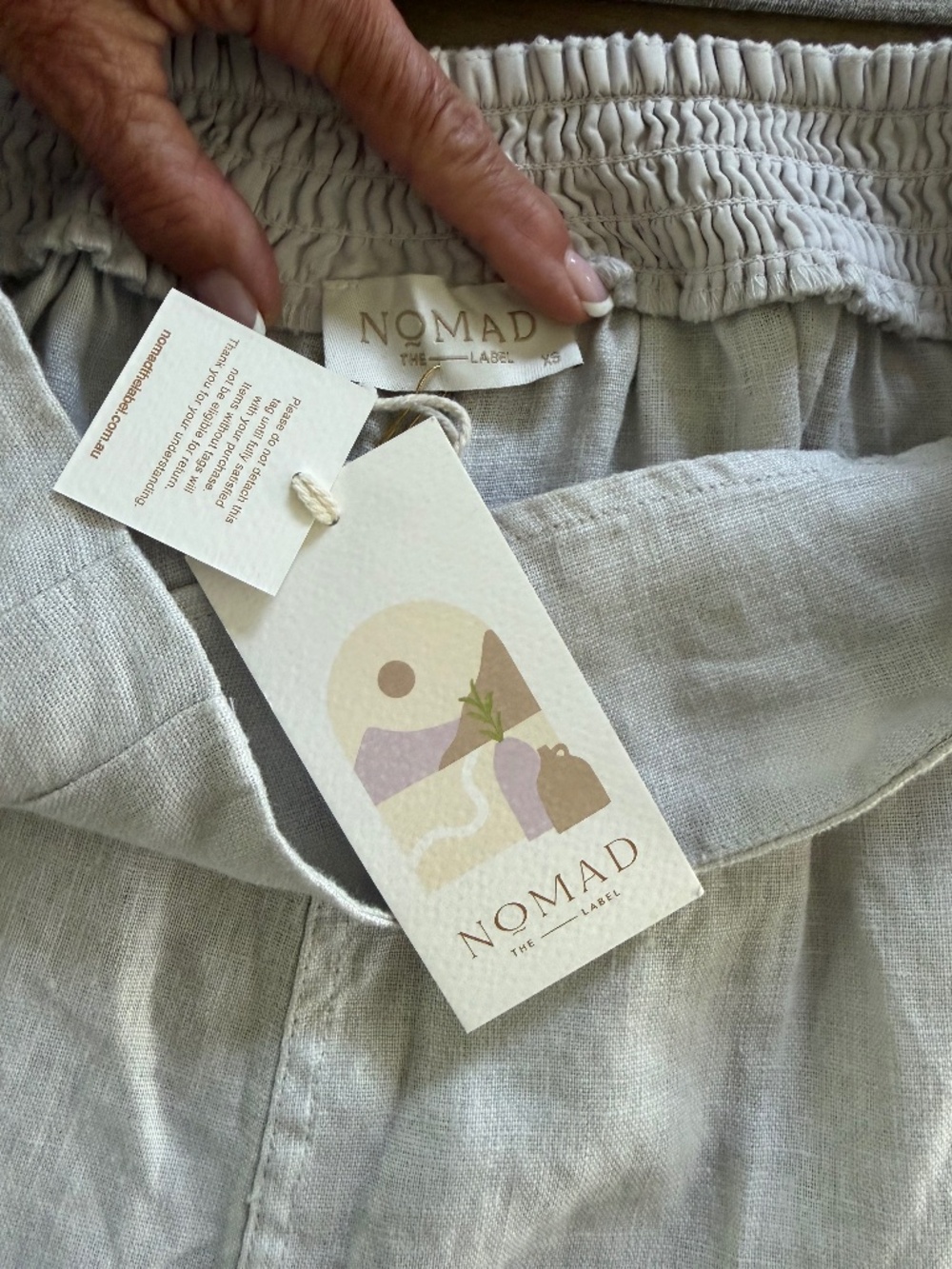 Nomad the Label Milos Linen Pants Oyster (Light Grey) - Picture 14 of 16